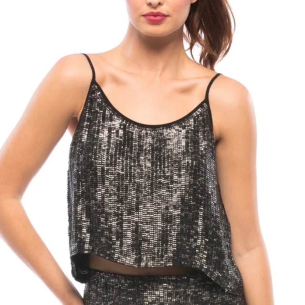 NWOT Small MLV Ozzy Sequin Tank Top Cropped